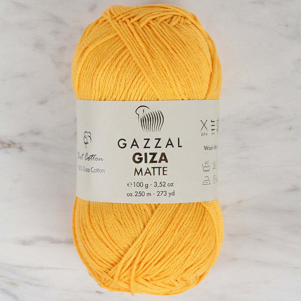 Gazzal Giza Matte Sarı El Örgü İpi - 5564
